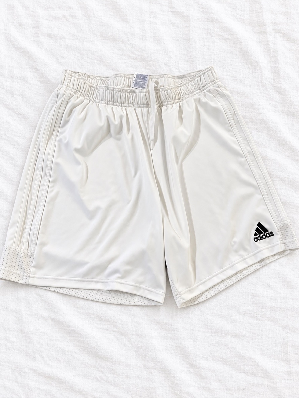 Adidas Men’s XL White Athletic Training Shorts 3 Stripe Drawstring